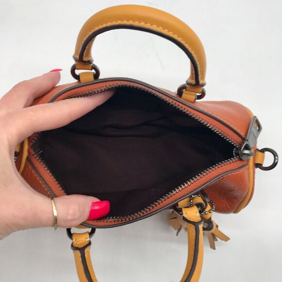 Coach Orange Pebbled Leather Lacey Crossbody Bag CB876 - Picture 10 of 11